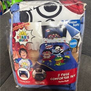 Ryan's World Blue Comforter Set for Kids